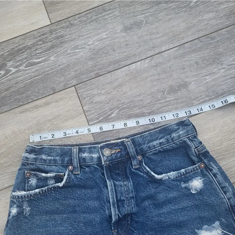 We The Free cut off jean shorts button closure size 26  Free People  Lasso